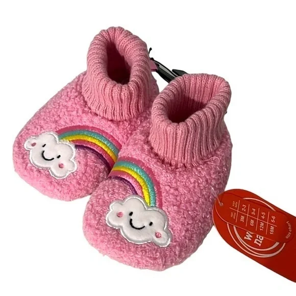 New Wonder Nation Baby Girl’s Rainbow Slippers Size 5
