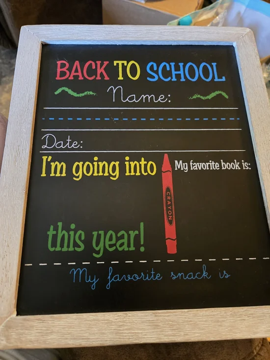 Back to School Chalkboard Sign - Multicolor by