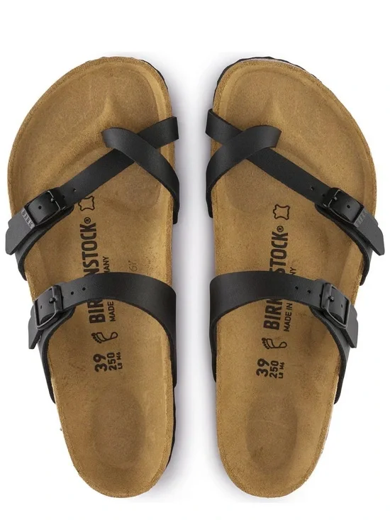 Birkenstock MAYARI Earth Black Leather Sandals Size: 39( L8/M6)