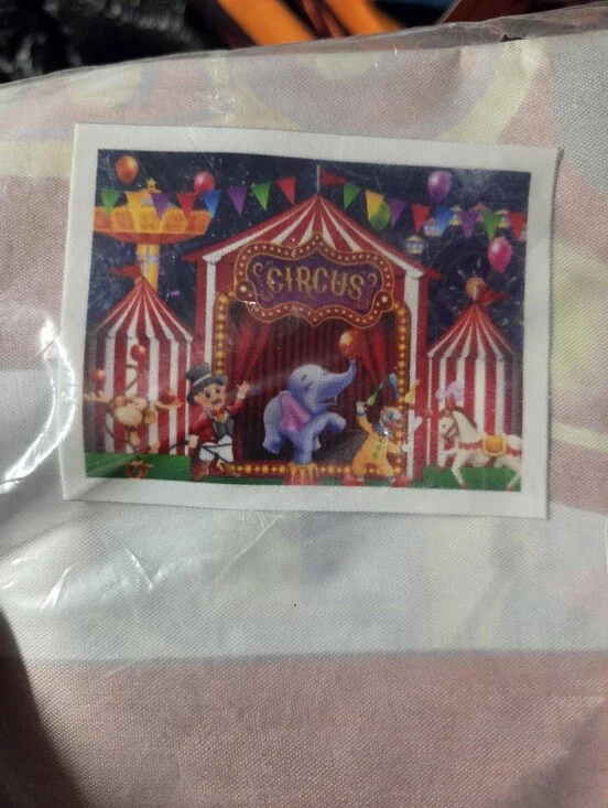 Circus-Themed Party Backdrop Banner in Pink and Multicolor 5x3ft