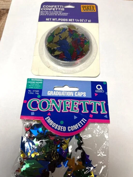 Table Scatter 2 Pkg Graduation Cap Metallic Confetti Assorted Colors