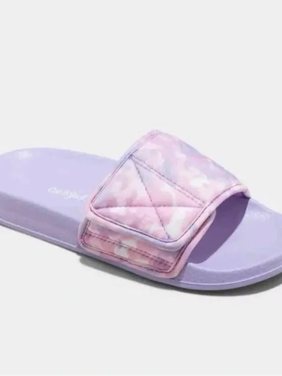 Cat & Jack Lavender and Pink Tie-Dye Slide Sandals