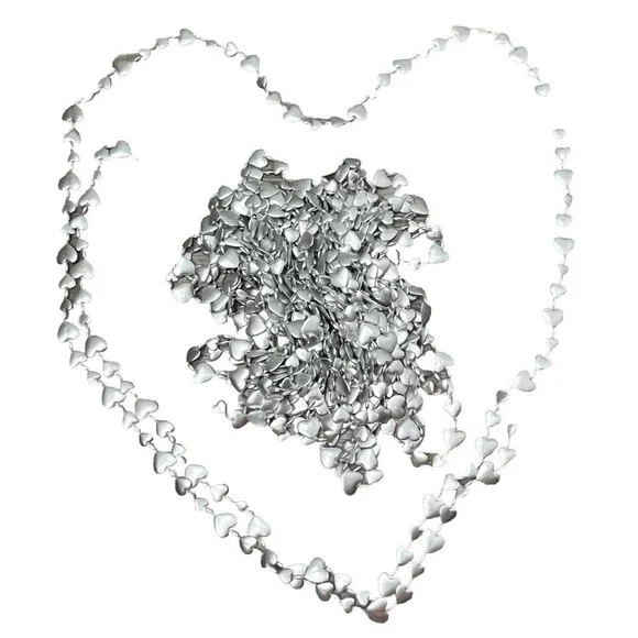 Lot 7 Strands Heart Garland Christmas Tree Wedding‎ Silver Plastic Total 749 in