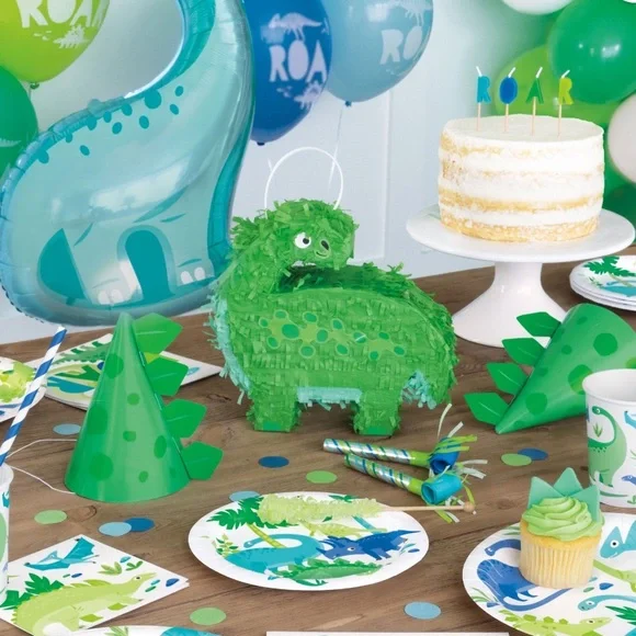 Brand new with Tags Lot of Two‎ Miniature Green Dinosaur Piñatas