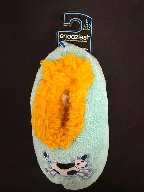 Snoozies! Toddlers Cozy Foot Slippers - Mint Green
