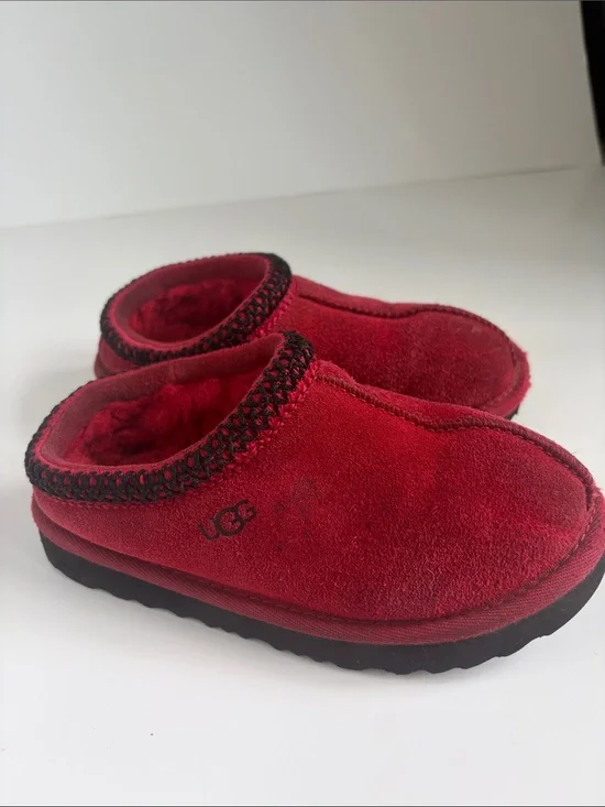 UGG Red Kids Tasman Slipper Slides size 11