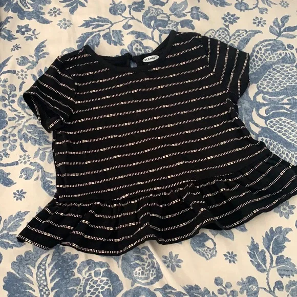 18-24M Black Peplum Top w/ design