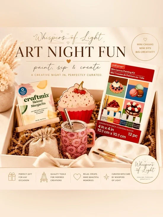Whispers of Light™ Art Night | Paint, Sip & Create Gift Box | Curated Experience