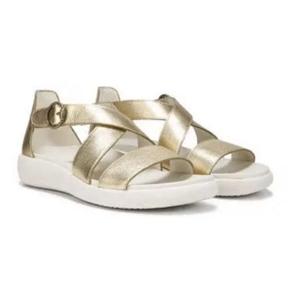 Vionic Womens Harmony RX Recovery Sandals Metallic Gold Leather Size 11