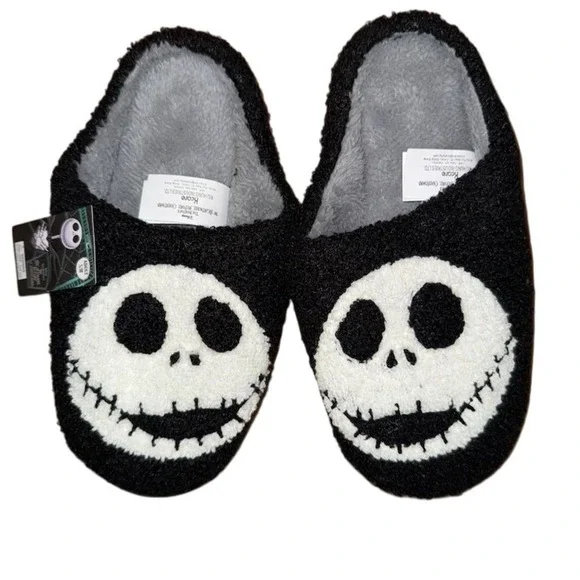Disney Jack Skellington Slippers Unisex S/M Black Nightmare Before Christmas NBC