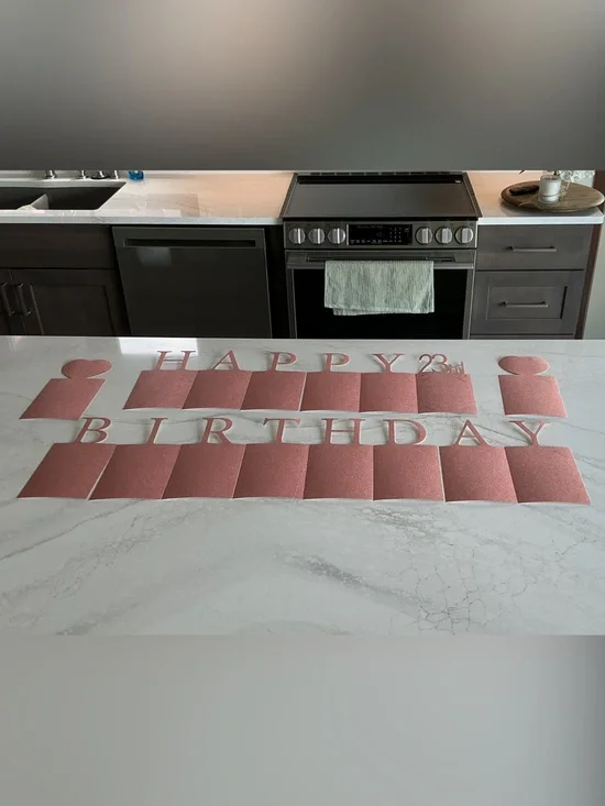 Rose Gold Happy 23rd Birthday Banner Garland - Party Backdrop-add photos