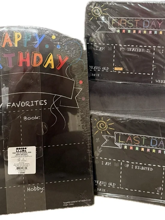Birthday & 1st day & Last Day of School Milestone Chalkboard Signs