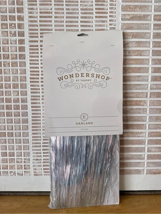 Wondershop Iridescent Silver Tinsel Garland - 6ft L
