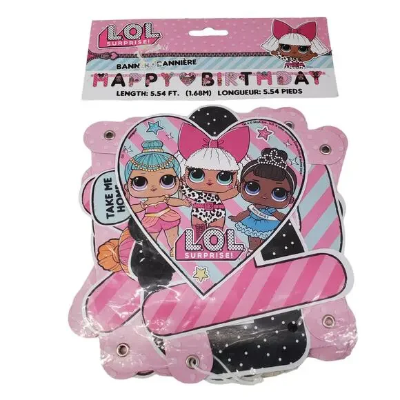 LOL Surprise Birthday Banner Party Supplies LOL Surprise Happy Birthday