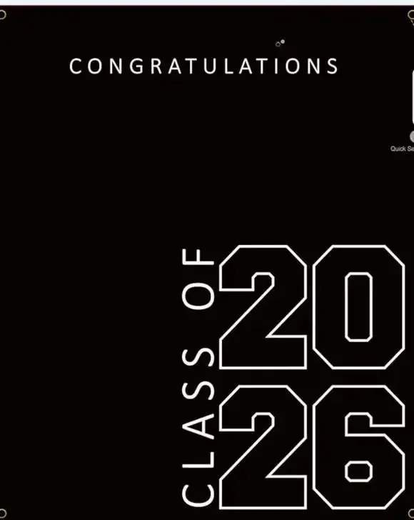 Class of 2026 Graduation Banner, Black and White Fabric Decoration