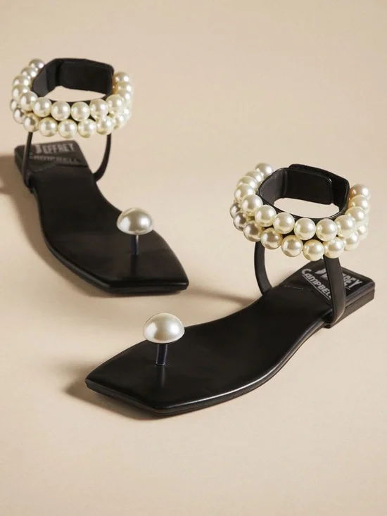 {JEFFREY CAMPBELL} Chateau Pearl Embellished Sandals