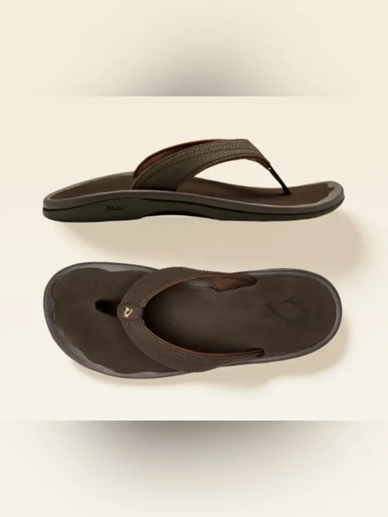 OluKai Brown Flip Flop Sandals