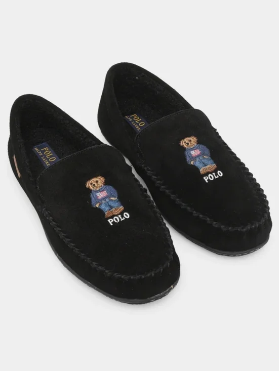 Polo Ralph Lauren Bear Faux-Shearling Slipper Little Boys Size 13 NWOB