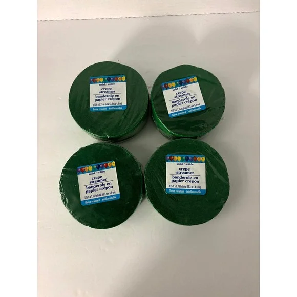 Green Crepe Paper Streamers 4 Pack 175 ft Each Party Decorations Greenbrier New