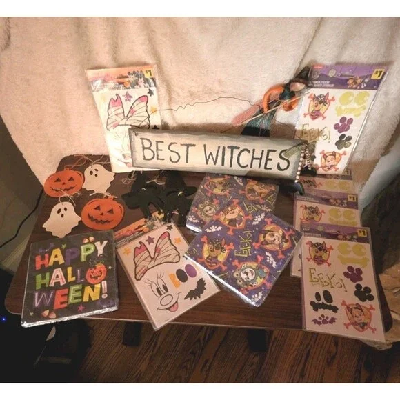Halloween Party Decor Lot Family Friendly Witch Paw Patrol Minnie Stickers Cats