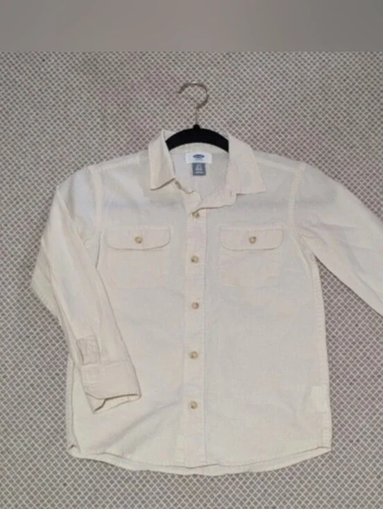 Old Navy Light Tan Button Down Shirt Size 6/7