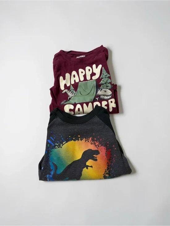 Old Navy Long Sleeved Graphic Tee & Long Sleeved Geranimal Dinosaur Thermal Tee