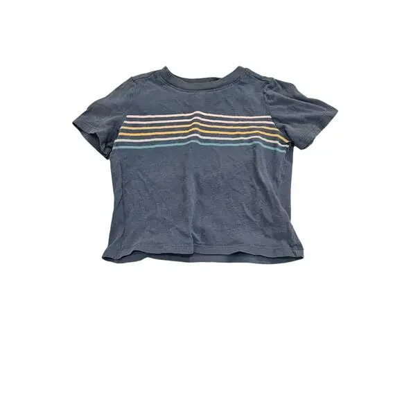 Old Navy Toddler Boys Striped T Shirt Blue Short Sleeve 18-24M