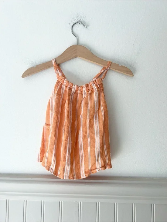 Old Navy 12-18 Months Orange White Striped Sleeveless Tank Top