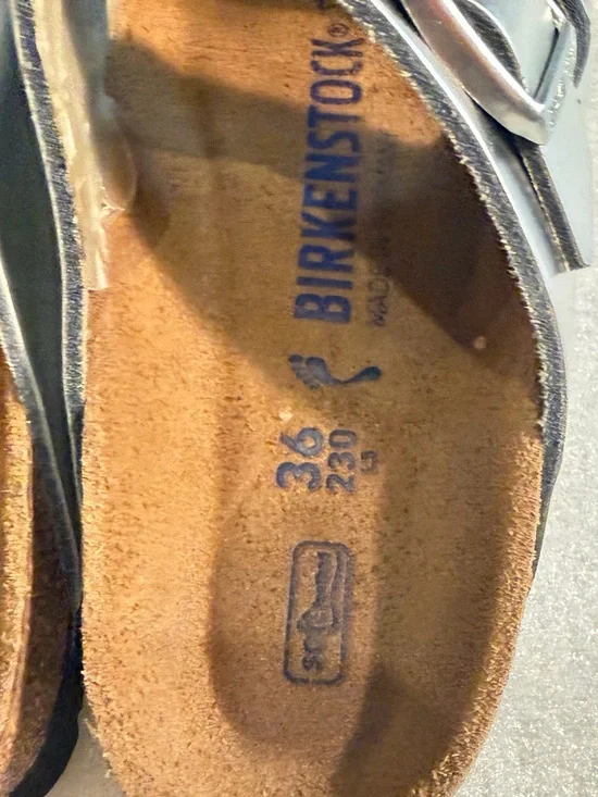Birkenstock Metallic Silver Narrow-Strap Sandal eu size 36