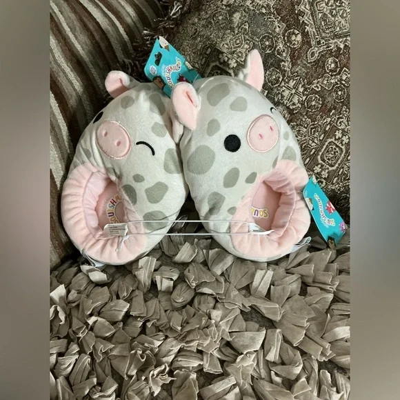 Pink and Gray Cozy Slippers