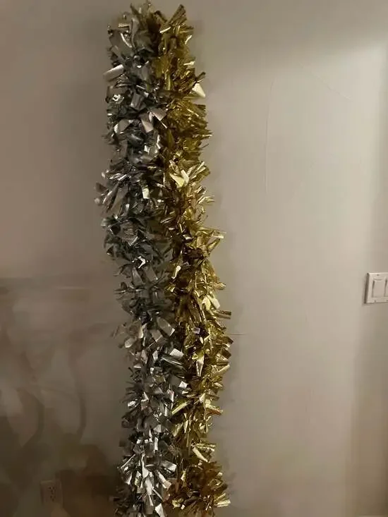 Gold and Silver Metallic Tinsel Party Garland