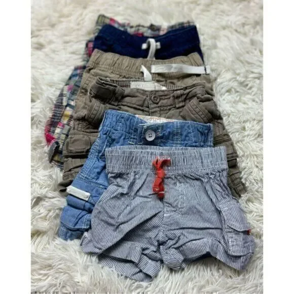 EUC 6 piece 0-12 Months Boys Shorts Bundle by Carter’s, Genuine Baby & Old Navy