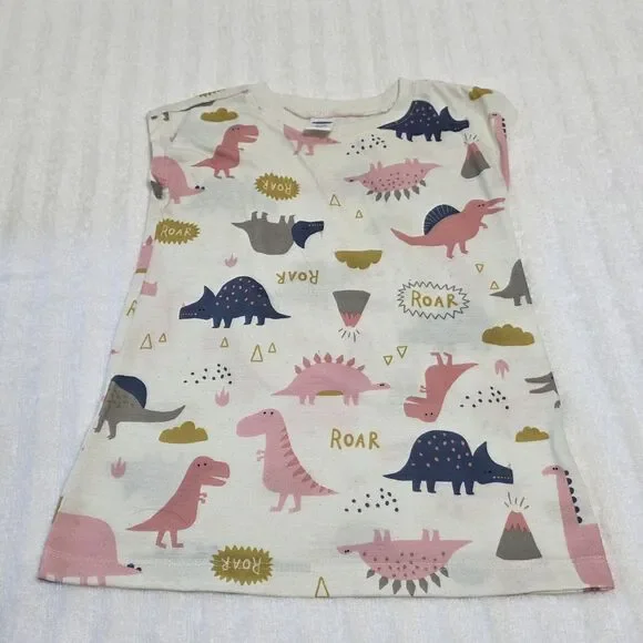 Old Navy Off White Dress with Dinosaurs Infants Size 12-18mo