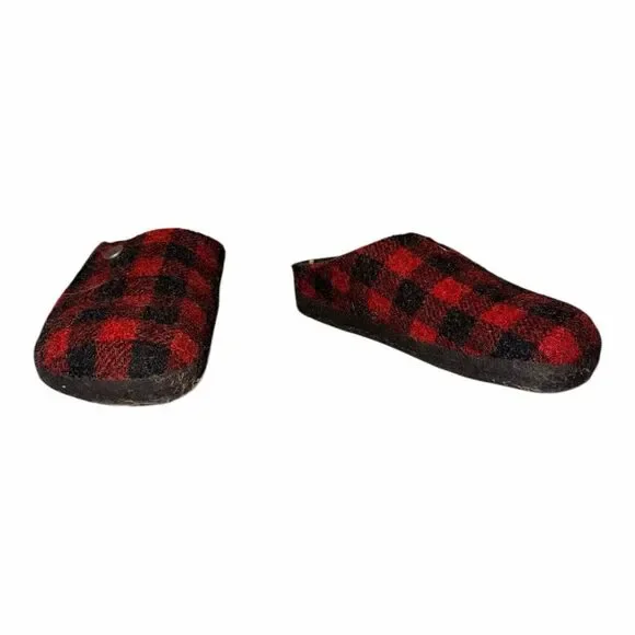 Birkenstock Kids Zermatt Shearling Wool Plaid Tartan Red Clogs Slippers EU 33