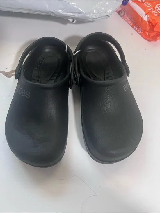 Bobs Skechers Kids Black Slip-On Clogs with Back Strap
