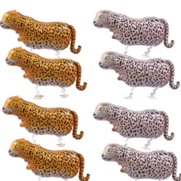 Walking Leopard Balloons Foil New in Packaging 8 Pieces 2 Colors Fun Party Decor