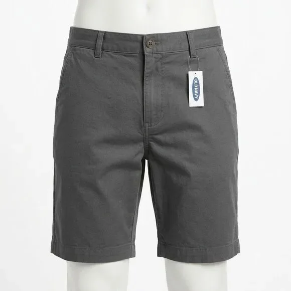 Old Navy Gray Flat Front Chino Shorts Boys Size 10 Adjustable Waist NWT