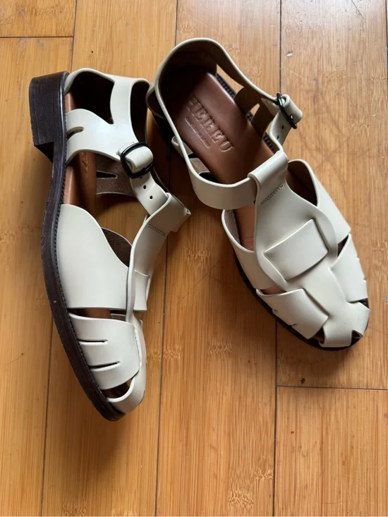 Hereu Pesca cage fisherman sandals beige
