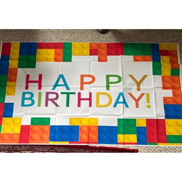 Building Block Birthday Party Backdrop Building Blocks Decoration Backdrop 48x26