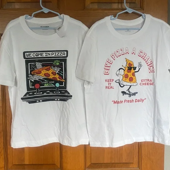 NWT Old Navy pizza tees. M/8