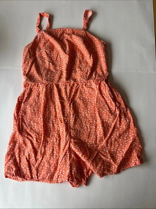 Old Navy Coral Floral One-Piece Romper