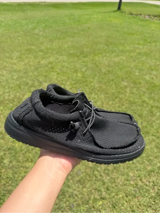 Hey Dude Kids Black Lightweight Slip-On Slippers