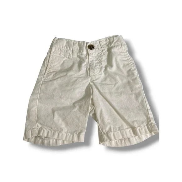 Old Navy Kids White Cotton Twill Chino Shorts Adjustable Waist 2T