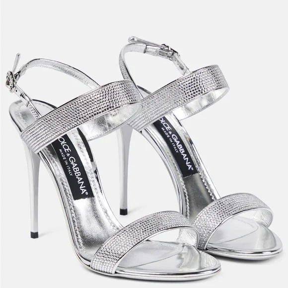 Dolce & Gabbana Gray x Kim crystal-embellished sandals