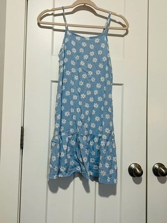 Old Navy Blue Daisy Print Sundress with Ruffle Hem