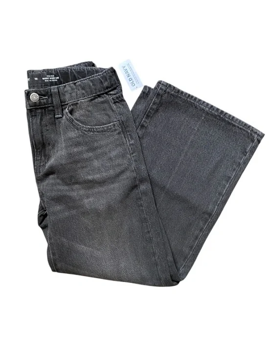 Old Navy Black High Waist Baggy Wide Leg Jeans NWT Size 10 Unisex