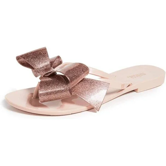Mel Dreamed By Melissa Harmonic Bow Flip Flop Girl's EU 33/US 2 Light Pink