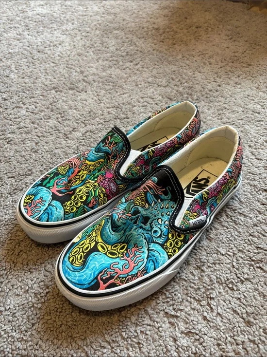Vans underwater black slip on skate shoes