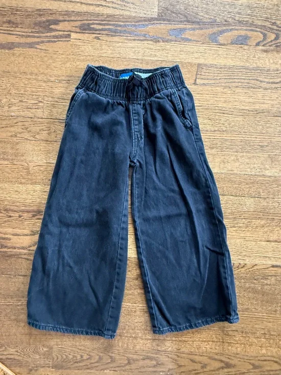 Old Navy Black Wide-Leg Kids Jeans with Elastic Waist