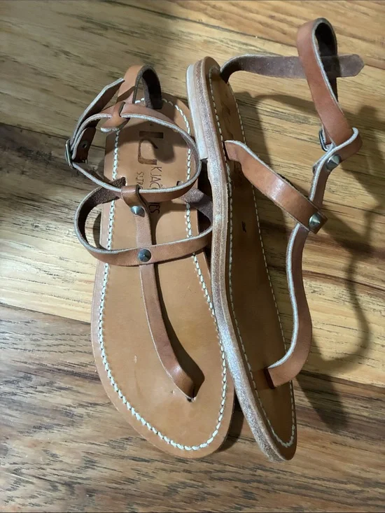 K. Jacques St. Tropez ankle-buckle leather sandals - size 38